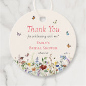 Farbenfrohe Wildblumen und Schmetterlinge Geschenkanhänger (Vorderseite)