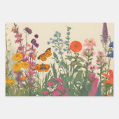 Farbenfrohe Wildblumen und Schmetterlinge Geschenkpapier Set (Vorderseite 2)