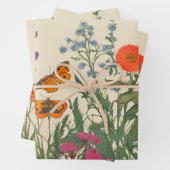 Farbenfrohe Wildblumen und Schmetterlinge Geschenkpapier Set (Beispiel)