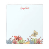 Farbenfrohe Wildblumen und Schmetterlinge Notizblock (Vorderseite)