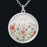 Farbenfrohe Wildblumen Versilberte Kette<br><div class="desc">Schöne Wildblumen Necklace</div>