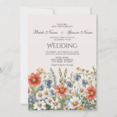 Farbenfrohe Wildblumen zum Hochzeitsempfang Einladung (Vorderseite)