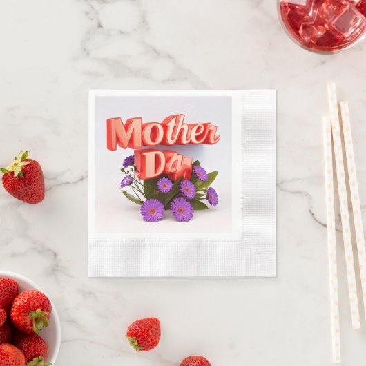 Farbenfrohe Wildblumen zum Muttertag Serviette (Beispiel)