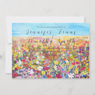 farbenfrohe Wildblumenfeld-Ölgemälde Einladung