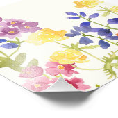Farbenfrohe Wilde Blume Aquarell Foto drucken (Ecke)