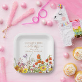 Farbenfrohe Wilde Blume Auf Wiedersehen Miss Braut Pappteller (Party)