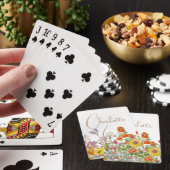 Farbenfrohe wilde Blume Botanischer Name Spielkarten (In Situ)