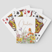 Farbenfrohe wilde Blume Botanischer Name Spielkarten (Rückseite)