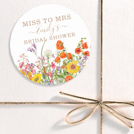 Farbenfrohe wilde Blume Country Floral Miss zu Fra Runder Aufkleber