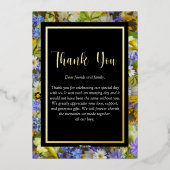 Farbenfrohe wilde Blume Hochzeit Danke-Card Folieneinladung (Rückseite)