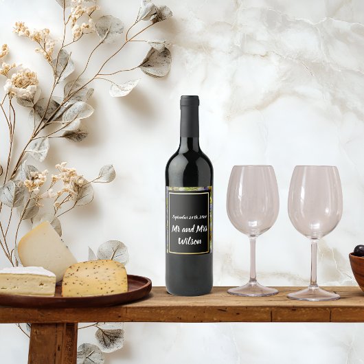 Farbenfrohe wilde Blume Hochzeiten von Weinetikett