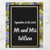 Farbenfrohe wilde Blume Hochzeiten von Weinetikett (Einzelnes Label)