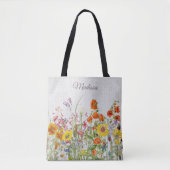 Farbenfrohe Wilde Blume Hübsch Girl Personalisiert Tasche (Vorderseite)