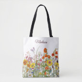 Farbenfrohe Wilde Blume Hübsch Girl Personalisiert Tasche (Vorderseite)