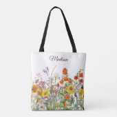 Farbenfrohe Wilde Blume Hübsch Girl Personalisiert Tasche (Rückseite)