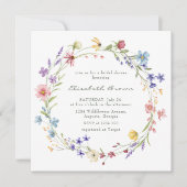 Farbenfrohe Wilde Blume Kämpfen Sommersommer Braut Einladung (Vorderseite)