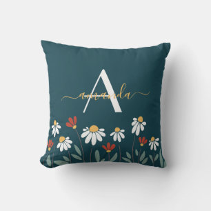 Farbenfrohe wilde Blume Kissen