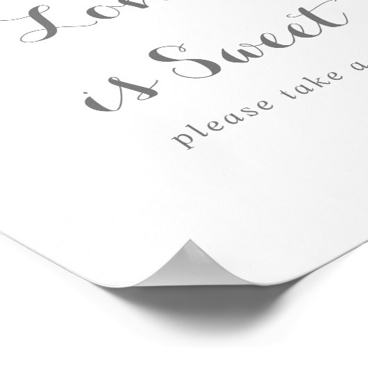 Farbenfrohe, wilde Blume Liebe ist süßes Zeichen Poster (Ecke)