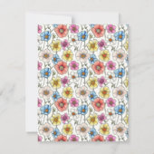 Farbenfrohe wilde Blume nahtlose Muster Hochzeit Save The Date (Rückseite)