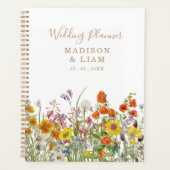 Farbenfrohe wilde Blume Personalisierte Hochzeit Planer (Vorderseite)