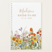 Farbenfrohe wilde Blume Personalisierte Hochzeit Planer (Vorderseite)