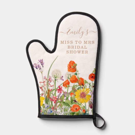 Farbenfrohe wilde Blume verpassen Frau Brautparty Ofenhandschuh (Vorderseite)