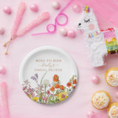 Farbenfrohe wilde Blume verpassen Frau Brautparty Pappteller (Party)