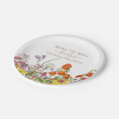 Farbenfrohe wilde Blume verpassen Frau Brautparty Pappteller (Schrägansicht)