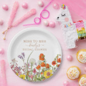 Farbenfrohe wilde Blume verpassen Frau Brautparty Pappteller (Party)