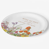 Farbenfrohe wilde Blume verpassen Frau Brautparty Pappteller (Schrägansicht)