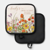 Farbenfrohe wilde Blume verpassen Frau Brautparty Topflappen (Vorderseite/Rückseite)