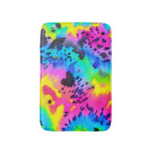 Farbenfrohe wilde Cheetah Tye Dye Muster Badematte (Vorderseite Vertikal)