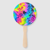 Farbenfrohe wilde Cheetah Tye Dye Muster Fächer (Vorderseite)