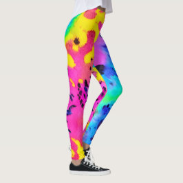 Farbenfrohe wilde Cheetah Tye Dye Muster Leggings