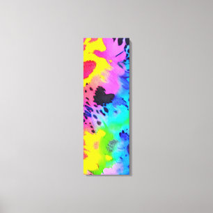 Farbenfrohe wilde Cheetah Tye Dye Muster Leinwanddruck