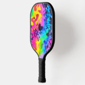 Farbenfrohe wilde Cheetah Tye Dye Muster Pickleball Schläger (Links)