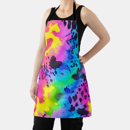 Farbenfrohe wilde Cheetah Tye Dye Muster Schürze (InSitu)