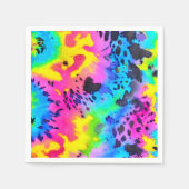 Farbenfrohe wilde Cheetah Tye Dye Muster Serviette (Vorderseite)