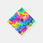 Farbenfrohe wilde Cheetah Tye Dye Muster Serviette (Ecke)