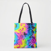 Farbenfrohe wilde Cheetah Tye Dye Muster Tasche (Vorderseite)