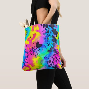 Farbenfrohe wilde Cheetah Tye Dye Muster Tasche