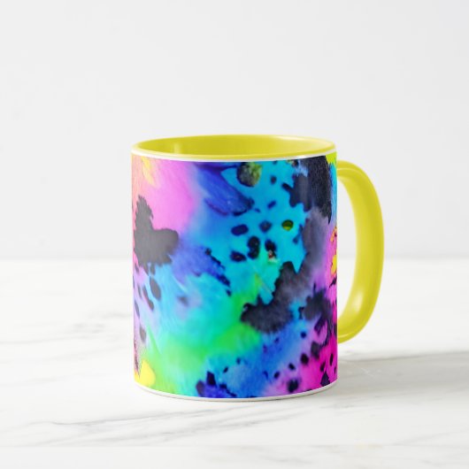 Farbenfrohe wilde Cheetah Tye Dye Muster Tasse (VorderseiteRechts)
