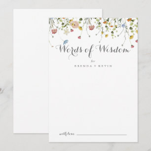 Farbenfrohe, wilde Hochzeiten, Worte der Weisheit Hinweiskarte