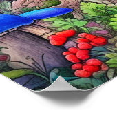 Farbenfrohe wilde Psychedelic Mushroom Forest Poster (Ecke)