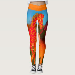 Farbenfrohe wilde Tierbilder Leggings