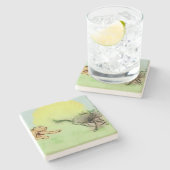 Farbenfrohe wilde Tiere Chase, Stone Untersetzer (Seitenansicht)