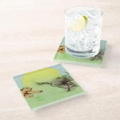 Farbenfrohe wilde Tiere Chase, Untersetzer aus fei (Schrägansicht)