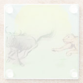 Farbenfrohe wilde Tiere Chase, Untersetzer aus fei (Rückseite)