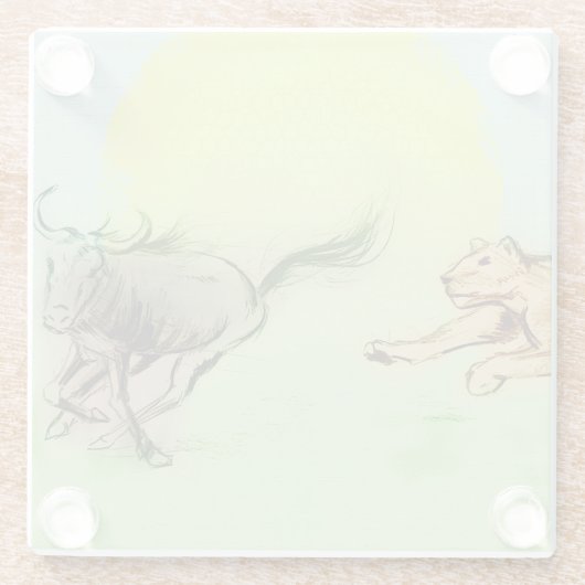 Farbenfrohe wilde Tiere Chase, Untersetzer aus fei (Rückseite)