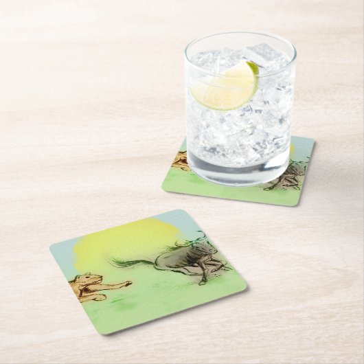 Farbenfrohe wilde Tiere, maßgeschneiderter Unterse Rechteckiger Pappuntersetzer (Vor Ort)